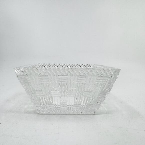 Vintage TIFFANY & CO Crystal Basket-Weave Trinket Bowl/Candy Dish - Picture 2 of 6